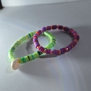 2 Bracelets Of 19cm Elastic